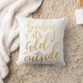 Baby met koude buitenhandgeschreven faux Gold Foil Kussen (Deken)