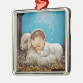 Baby met lampje Metalen Ornament (Links)