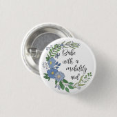 baby met mobiliteitshulp ronde button 3,2 cm (Voorkant /achterkant)