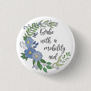 baby met mobiliteitshulp ronde button 3,2 cm