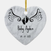 Baby met naam en datum keramisch ornament (Voorkant)