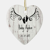 Baby met naam en datum keramisch ornament (Rechts)