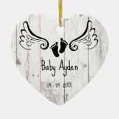 Baby met naam en datum keramisch ornament (Voorkant)