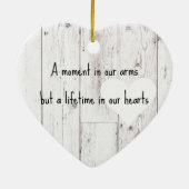 Baby met naam en datum keramisch ornament (Achterkant)