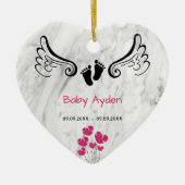 Baby met naam en datum keramisch ornament (Voorkant)