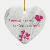 Baby met naam en datum keramisch ornament (Achterkant)