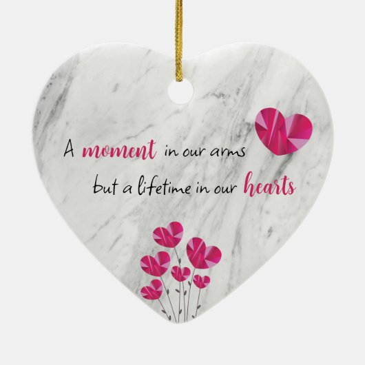 Baby met naam en datum keramisch ornament (Achterkant)