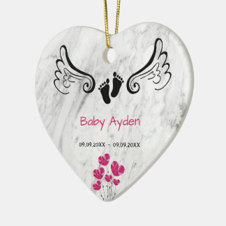 Baby met naam en datum keramisch ornament