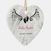 Baby met naam en datum keramisch ornament (Rechts)