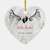 Baby met naam en datum keramisch ornament (Voorkant)