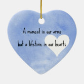 Baby met naam en datum keramisch ornament (Achterkant)