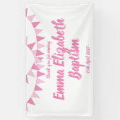 Baby met roze beaptisme spandoek (Verticaal)
