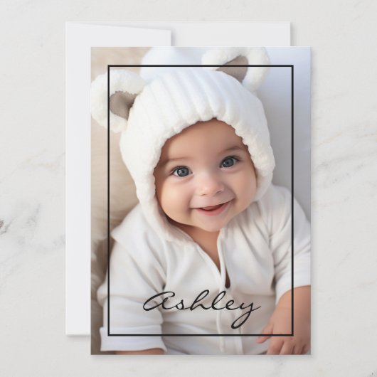 Baby met zwarte grens aankondiging (Voorkant)