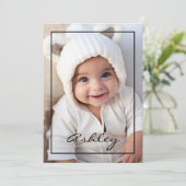 Baby met zwarte grens aankondiging (Staand voorkant)