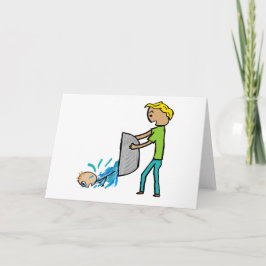 Baby met zwemwater weggooien kaart
