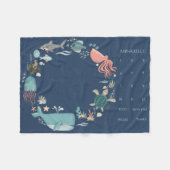 Baby Mijlblauw onder het Zee Dierenkruid Fleece Deken (Voorkant (Horizontaal))