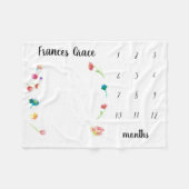 Baby mijlpaal maand waterverf bloemen fleece deken (Voorkant (Horizontaal))