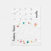 Baby mijlpaal maand waterverf bloemen fleece deken (Voorkant)