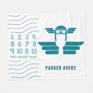 Baby Mijlpaal Vliegtuigpiloot Fleece Deken