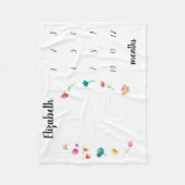 Baby mijlpaalbloemen waterverf fleece deken (Voorkant)