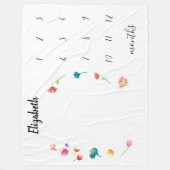 Baby-mijlpaaltracker met naam fleece deken (Voorkant)