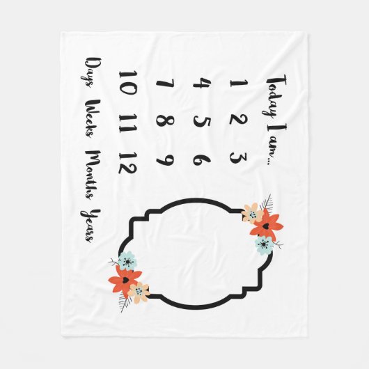 Baby Mijlsteen Blanket Fleece Deken (Voorkant)