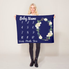 Baby Mijlsteen Blanket - persoonlijke Shower-cadea Fleece Deken