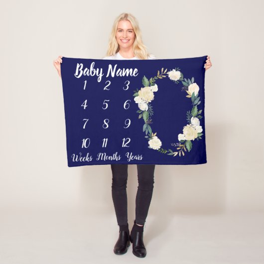 Baby Mijlsteen Blanket - persoonlijke Shower-cadea Fleece Deken (In situ)