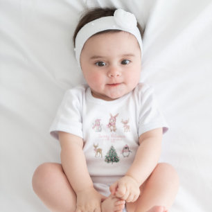 Baby Mijn 1e Kerstmis Op Maat Bos Blauw Romper