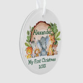 Baby Mijn eerste kerstfeest Safari Animals Greener Ornament (voorkant)