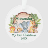 Baby Mijn eerste kerstfeest Safari Animals Greener Ornament (voorkant)