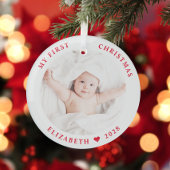 Baby Mijn eerste kerstfoto Glas Ornament
