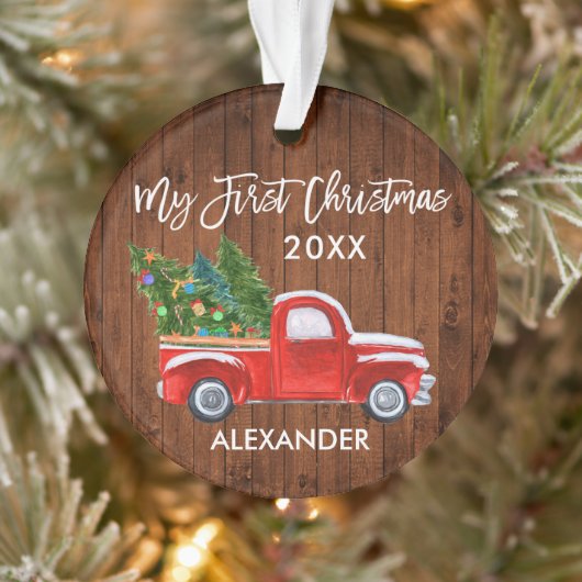 Baby Mijn eerste kersthout  Red Truck Ornament (Boom)