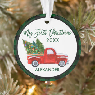 Baby Mijn eerste Kerstmis  Truck Green Pset Ornament