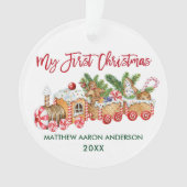 Baby Mijn eerste kerstrode tandbrood-trein Ornament (voorkant)