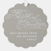 Baby Mijn eerste kersttekst Aangepaste tekst Foto  Ornament Kaart (Achterkant)