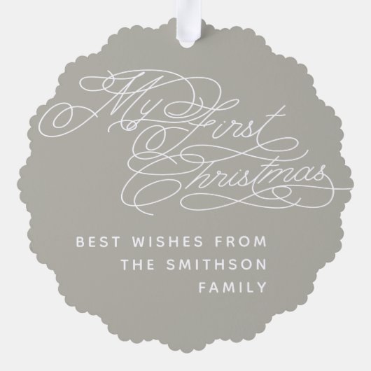 Baby Mijn eerste kersttekst Aangepaste tekst Foto  Ornament Kaart (Achterkant)