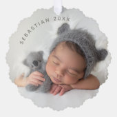 Baby Mijn eerste kersttekst Aangepaste tekst Foto  Ornament Kaart (Voorkant)