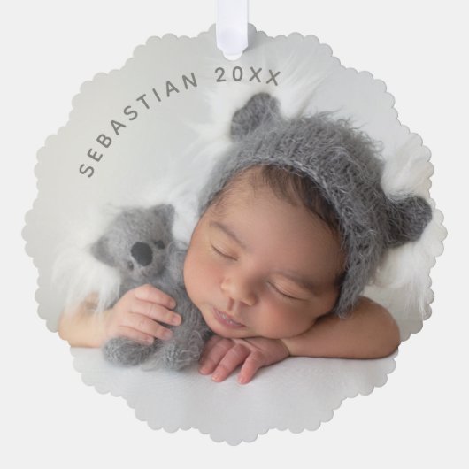 Baby Mijn eerste kersttekst Aangepaste tekst Foto  Ornament Kaart (Voorkant)