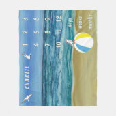 Baby Milestone Beach Fleece Deken (Voorkant)