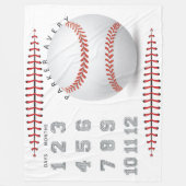 Baby Milestone Blanket Baseball Fleece Deken (Voorkant)