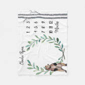 Baby milestone Blanket Beer Wreath and Birch Trees Fleece Deken (Voorkant)