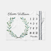 Baby milestone Blanket Birch Trees and Wreate Fleece Deken (Voorkant (Horizontaal))