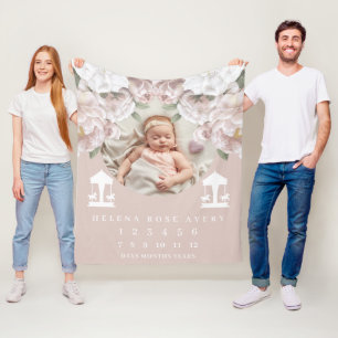 Baby Milestone Blanket Carousel Fleece Deken