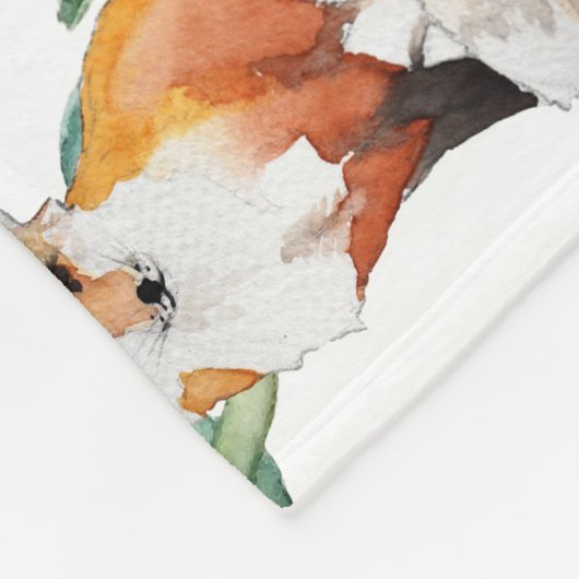 Baby Milestone Blanket Fox Wreath and Birch Trees Fleece Deken (Hoek)