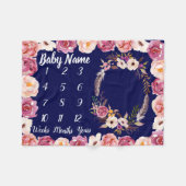 Baby Milestone Blanket Personalized Baby Girl Gift Fleece Deken (Voorkant (Horizontaal))