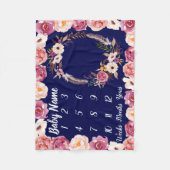 Baby Milestone Blanket Personalized Baby Girl Gift Fleece Deken (Voorkant)