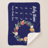 Baby Milestone Blanket Personalized Baby Girl Gift Sherpa Deken (Voorkant)