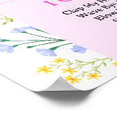 Baby Milestone Board Wildflowers Meisje 1e verjaar Poster (Hoek)