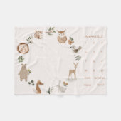 Baby Milestone Boho Woodland Dieren Krans Fleece Deken (Voorkant (Horizontaal))